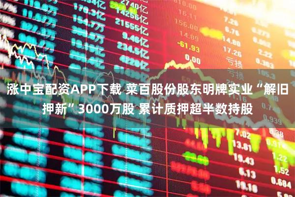 涨中宝配资APP下载 菜百股份股东明牌实业“解旧押新”3000万股 累计质押超半数持股